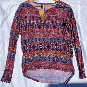 NWT Francesca's Multicolor Long Sleeve Shirt SizeS
